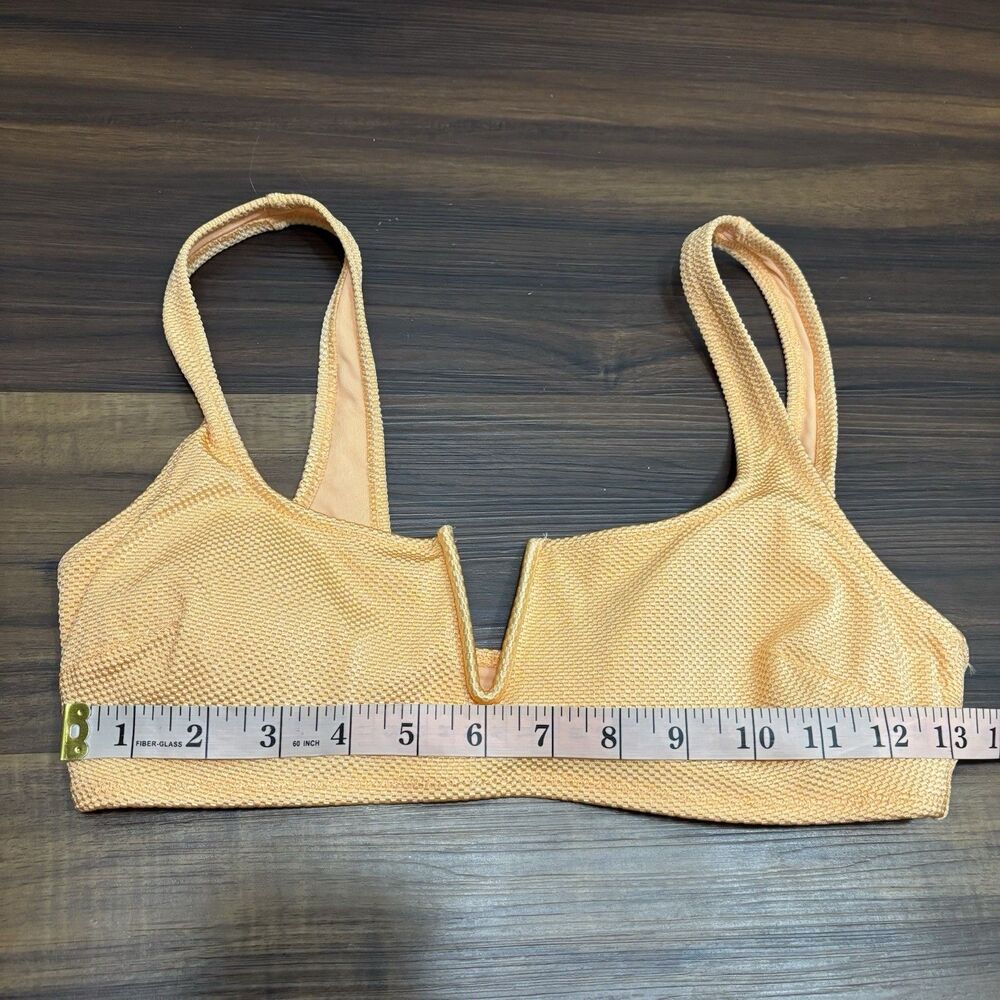 NWT Aerie Sz Medium 2PC Swim Set Orange V Wire Bra High Waisted Bottoms Bikini - Picture 10 of 10